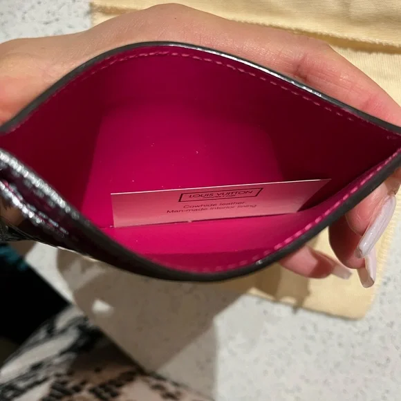 LouisVuitton Metallic Vernis Card Holder Blue Pink - Picture 5 of 5
